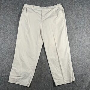 Izod Men's Pants Size 44 x 32 Beige Rock Washed Relaxed High Rise Flat Front
